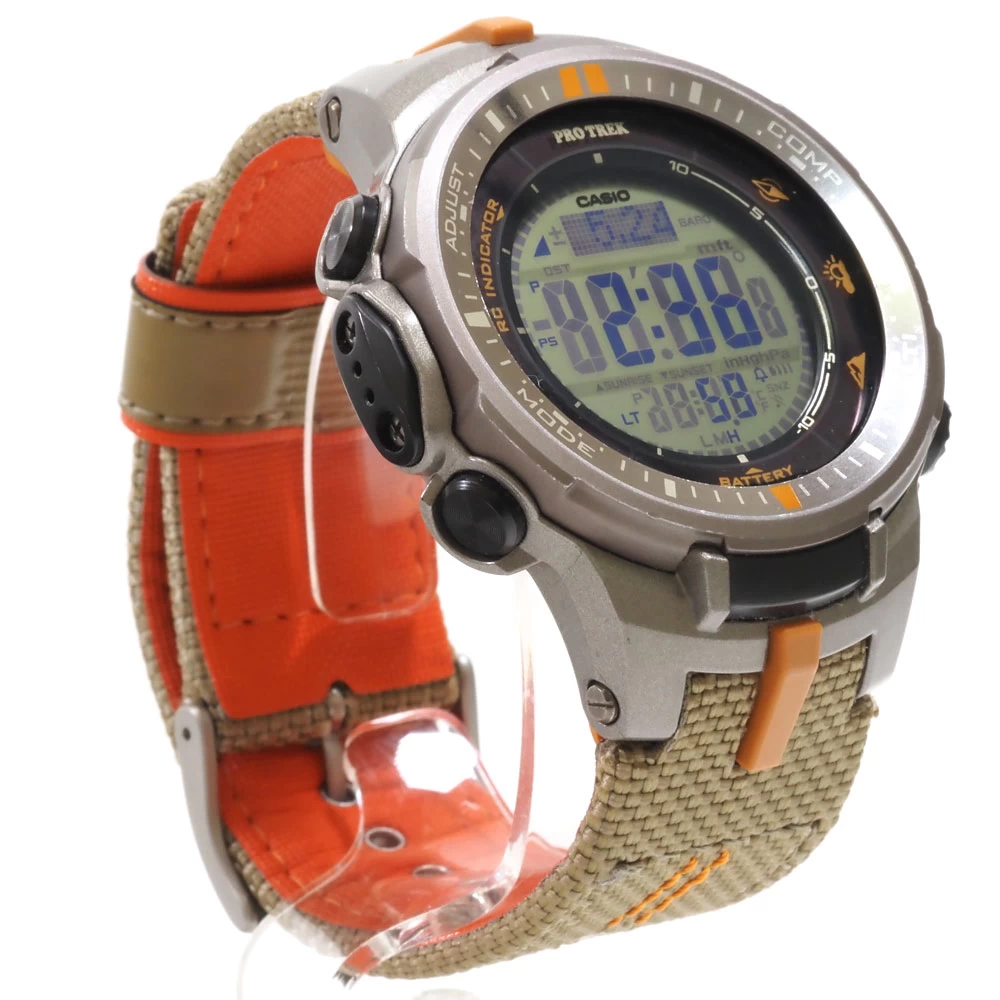 N [CASIO] [Casio] Pro Trek Solar Radio Controlled Watch PRW-3000B Maximum Arm Circumference Approx. 20cm, Multifunctional, Outdoor, Everyday Use, Equipped with Triple Sensor, Operable Item, 3 Month Warranty, Main Unit Only, Shipping Included, Special Price, Nasu Shiobara Store ★ 3100018-142n