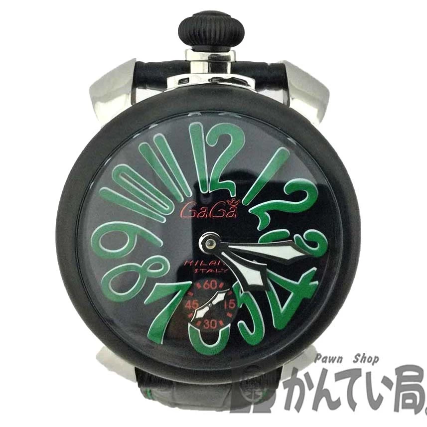 [K] [GaGa MILANO] Manuale 48 5013.02S Hand Wound Black Large Male Female Ladies [Gaga Milano] 31000579310-3k