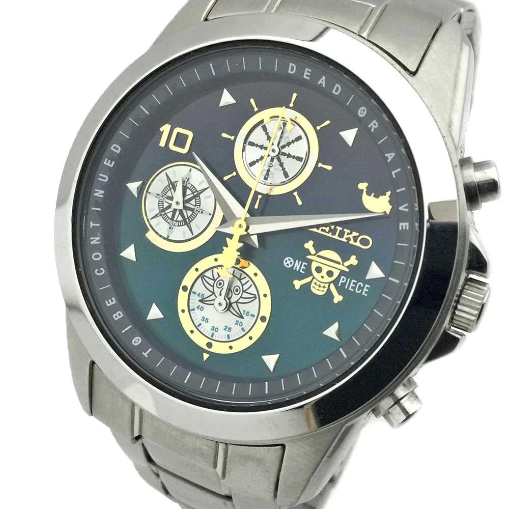 [K] [SEIKO] One Piece Collaboration 7T92-HBZO Quartz Battery Green Black Gradation Stainless Steel 10 Bar Made in Japan Men Women Women [Seiko] 31000179310-49k