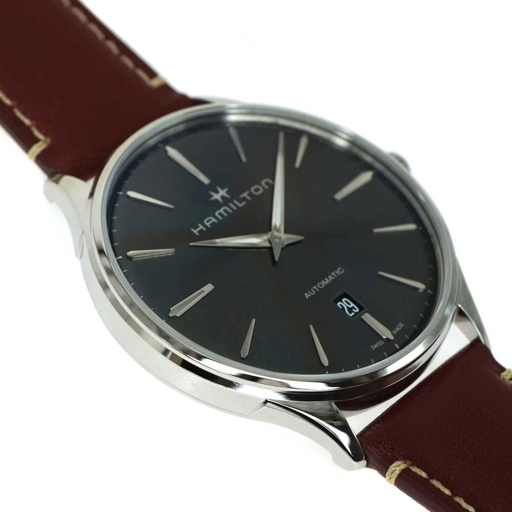 [Price Cut] HAMILTON [Hamilton] H385250 Jazzmaster Thin Line Automatic Gray Dial Stainless Steel Leather Strap SS USED-8 Pawn Shop Kitanagoya N22-1957