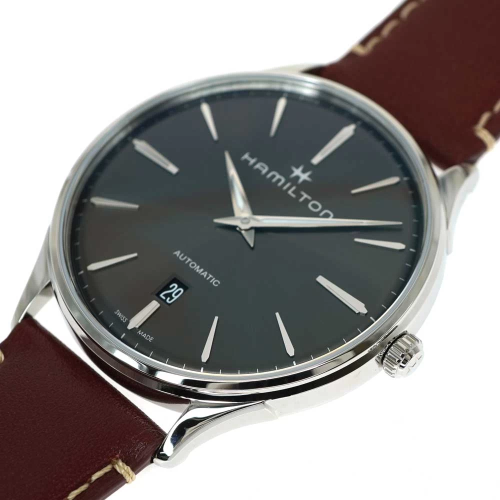[Price Cut] HAMILTON [Hamilton] H385250 Jazzmaster Thin Line Automatic Gray Dial Stainless Steel Leather Strap SS USED-8 Pawn Shop Kitanagoya N22-1957