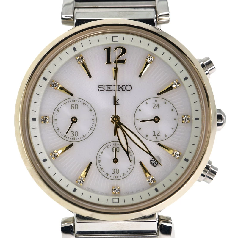 SEIKO SSVS038 V175-0DY0 LUCIA SOLAR TOKYO PANDA PRODUCTION LIMITED MODEL STAINLESS STEEL LEATHER WHITE DIAL LADIES USED-6 Pawn Shop Komaki C22-6749