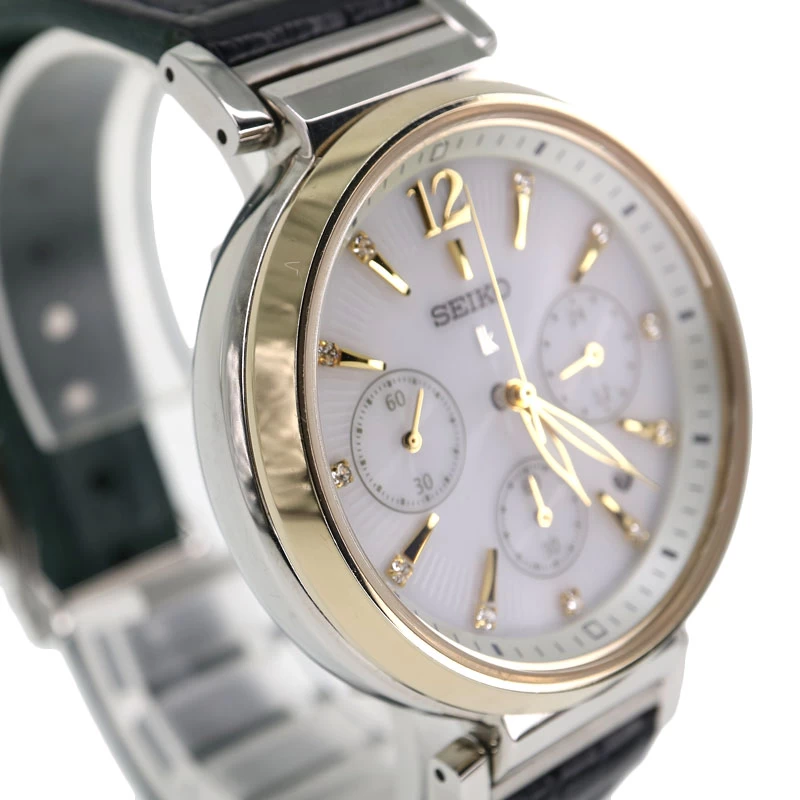 SEIKO SSVS038 V175-0DY0 LUCIA SOLAR TOKYO PANDA PRODUCTION LIMITED MODEL STAINLESS STEEL LEATHER WHITE DIAL LADIES USED-6 Pawn Shop Komaki C22-6749