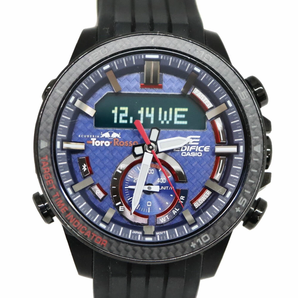 CASIO [Casio] ECB-800TR-2AJR EDIFICE Scuderia Toro Rosso Collaboration SS/Stainless Steel Resin 10 ATM Waterproof Tough Solar Radio Controlled Watch Brand Casual USED-8 Pawn Shop Akanabe Store A22-10241