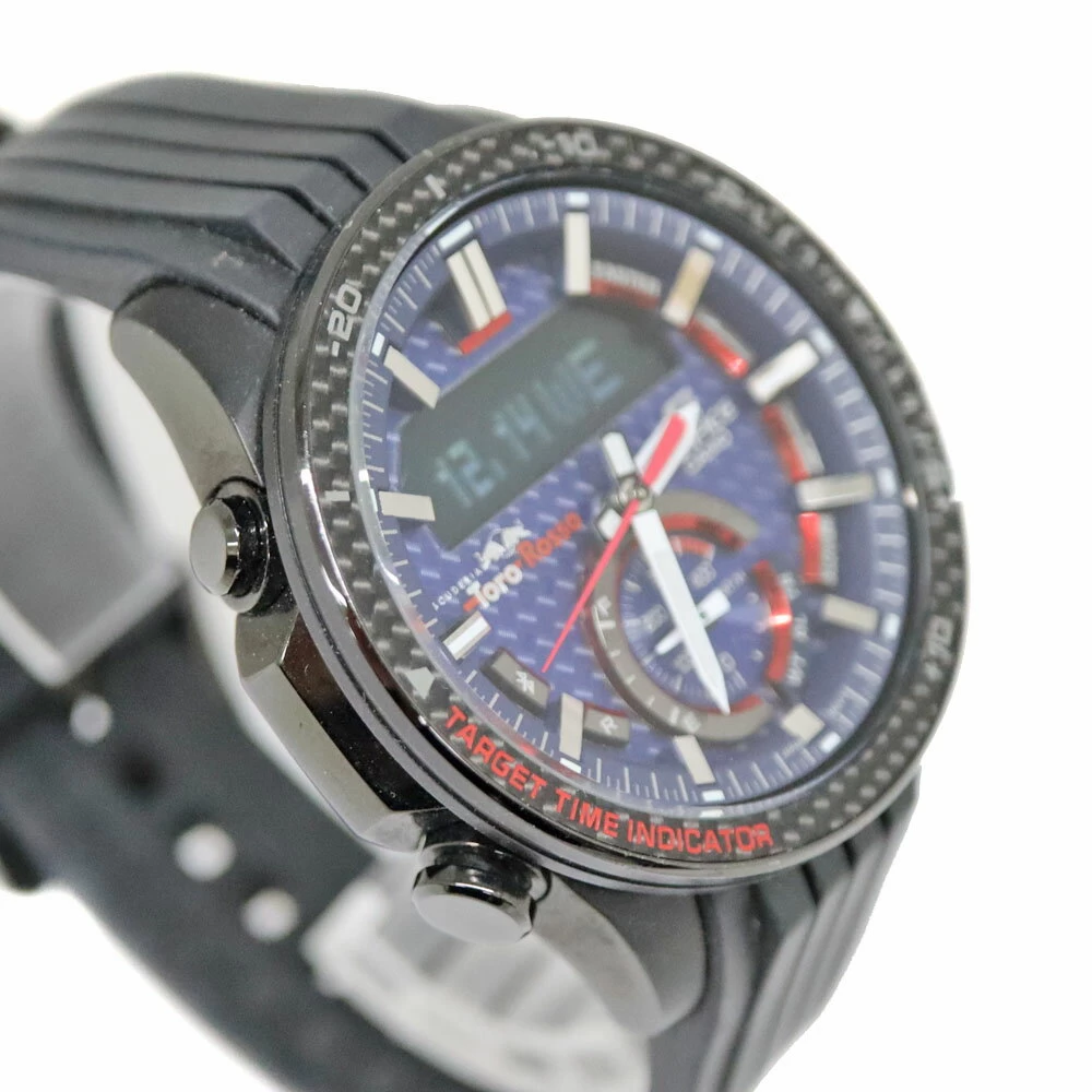 CASIO [Casio] ECB-800TR-2AJR EDIFICE Scuderia Toro Rosso Collaboration SS/Stainless Steel Resin 10 ATM Waterproof Tough Solar Radio Controlled Watch Brand Casual USED-8 Pawn Shop Akanabe Store A22-10241