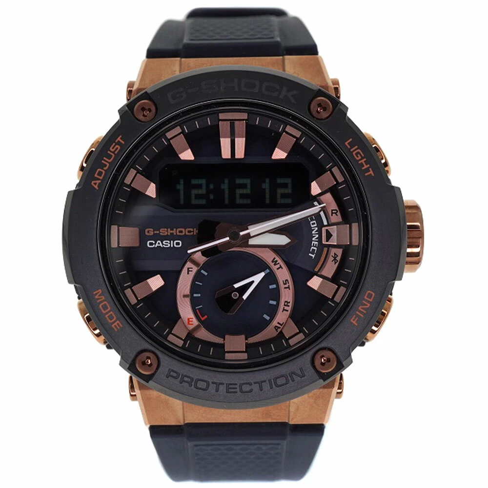 CASIO GST-B200G-2AJF G-SHOCK G-STEEL Tough Solar Mobile Link Function Alarm Stopwatch Bluetooth 200m Waterproof Analog Digital Round Stainless Steel Resin USED-7 Pawn Shop Hosobata Store H2208630