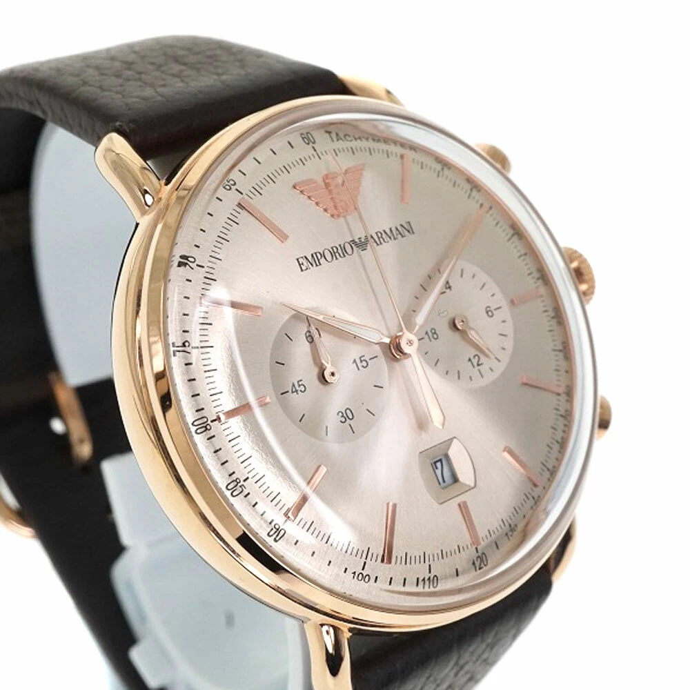 EMPORIO ARMANI [Emporio Armani] AR-11106 Quartz Watch Battery Operated Chronograph Aviator Gold Tachymeter 5 ATM Waterproof USED-7 Pawn Shop Hosobata Store H23-150