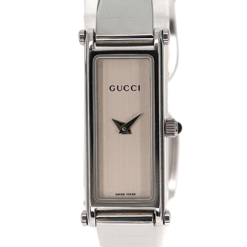 GUCCI 1500L Quartz Silver Dial SS Stainless Steel Silver Ladies USED-6 Pawn Shop Komaki C23-208