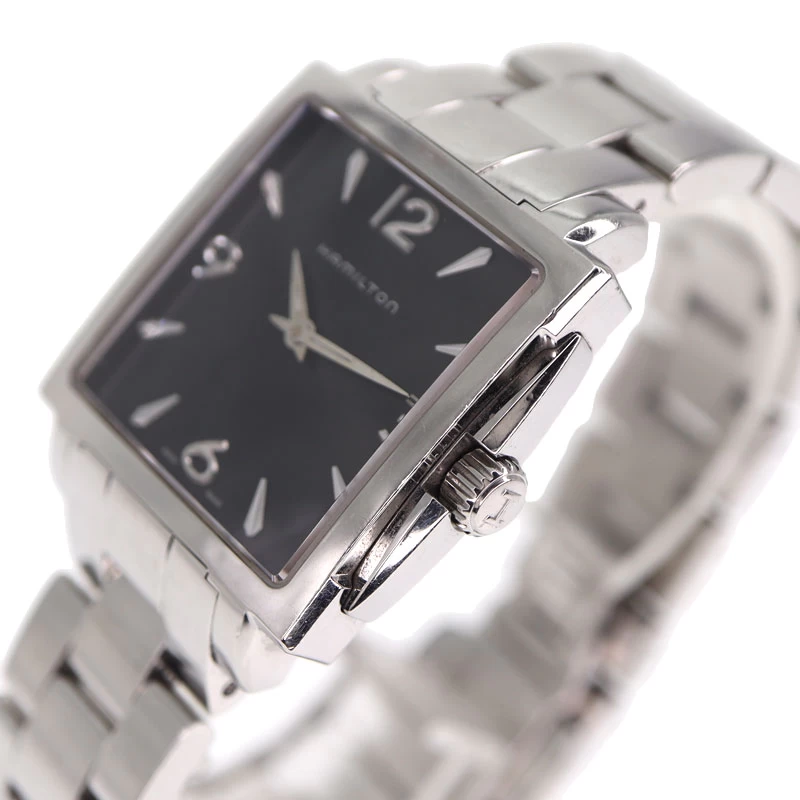 Hamilton H322510 Jazzmaster Square Quartz Battery Ladies Stainless Steel SS USED-6 Pawn Shop Kante Bureau Komaki Store C23-20