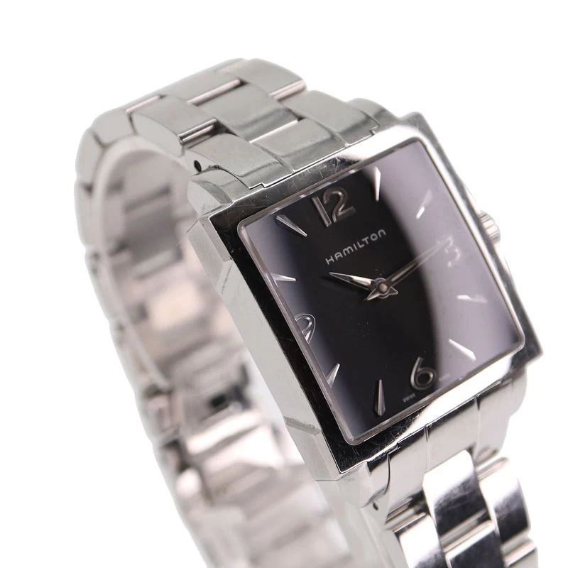 Hamilton H322510 Jazzmaster Square Quartz Battery Ladies Stainless Steel SS USED-6 Pawn Shop Kante Bureau Komaki Store C23-20