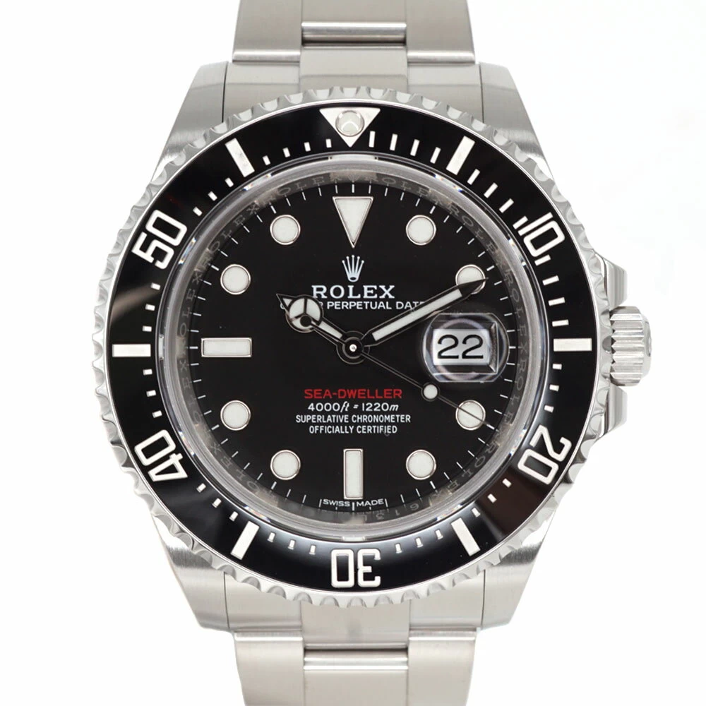 ROLEX 126600 Sea-Dweller Red Sea-Dweller No Crown Automatic Divers Stainless Steel Black USED-9 Pawn Shop Hosobata H23-1985