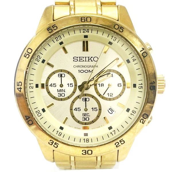 SEIKO Seiko 4T53-00A0 Chronograph Quartz Watch Gold USED-B ng3100017927700040 Nago