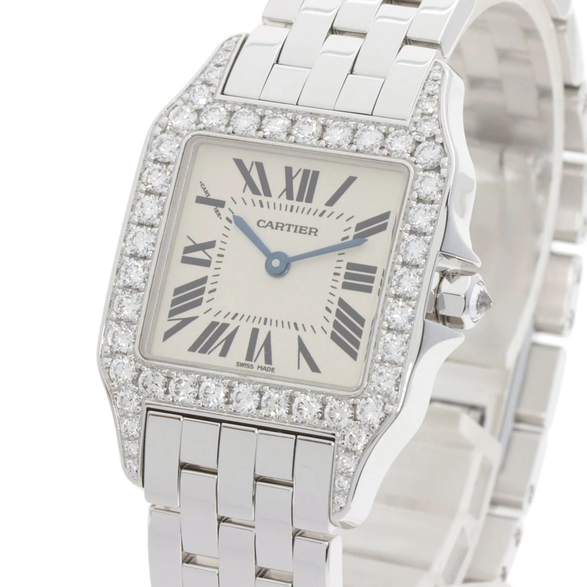 Cartier WF9004Y8 Santos de Moiselle LM Bezel Diamond K18 White Gold/K18 WG/Diamond Ladies [CARTIER]