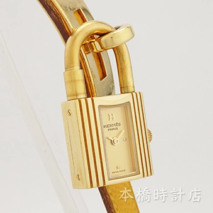 Hermes HERMES Kelly Watch KE1.201 Gold Dial Ladies with Box Machine Inspection/Battery Replaced　