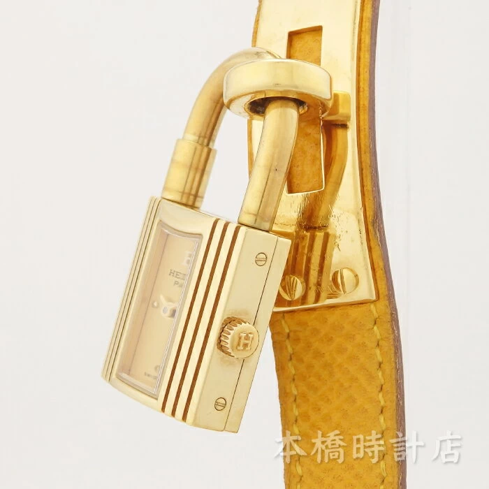 Hermes HERMES Kelly Watch KE1.201 Gold Dial Ladies with Box Machine Inspection/Battery Replaced　