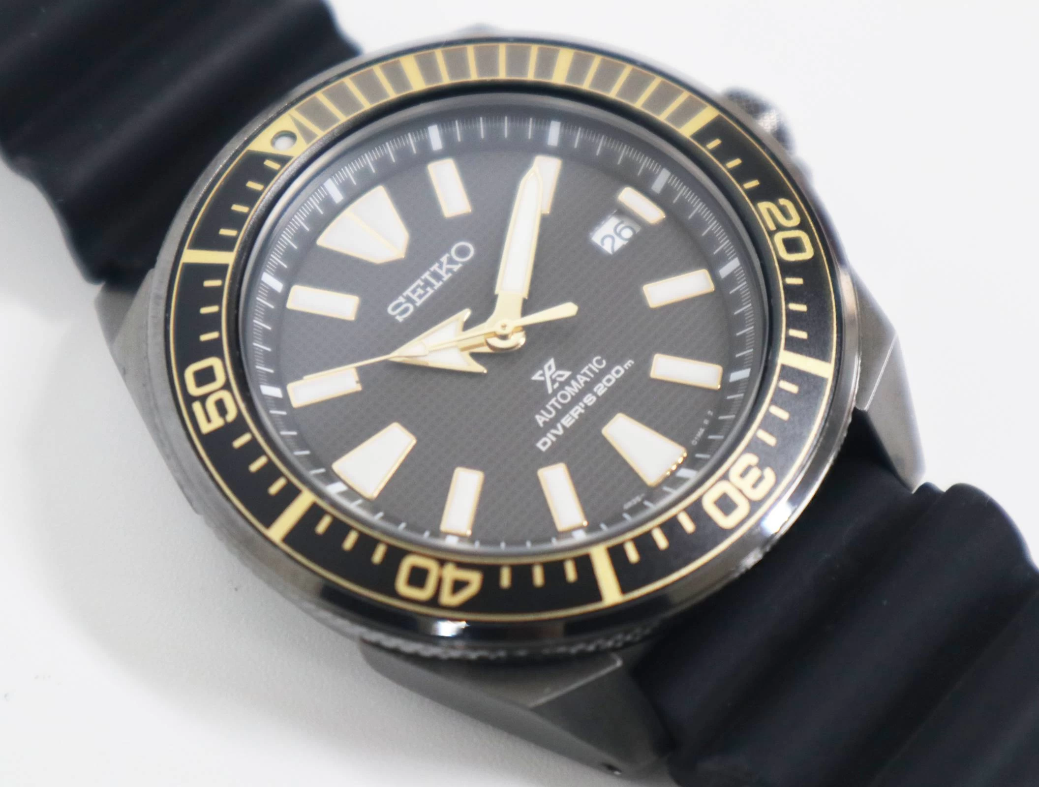 SEIKO Seiko Prospec SRPB55K1 Automatic Diver Samurai Reverse-Imported Stainless Steel Rubber Watch