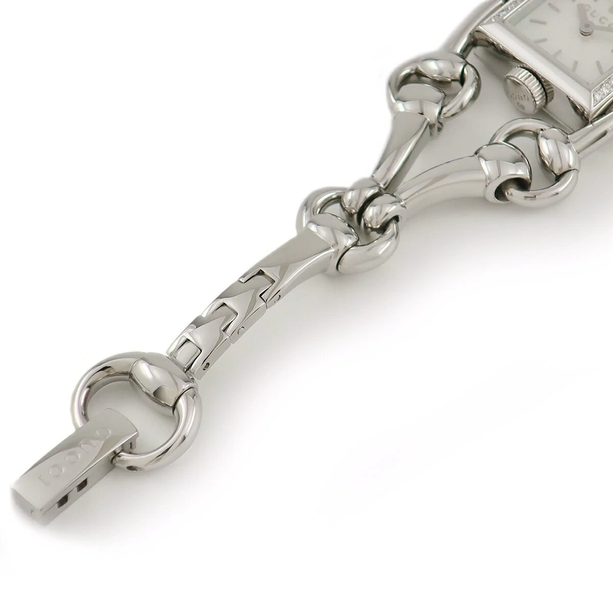 Gucci GUCCI Signoria YA116505 116.5 Genuine Diamond Shell Bar Square Ladies Quartz Silver 