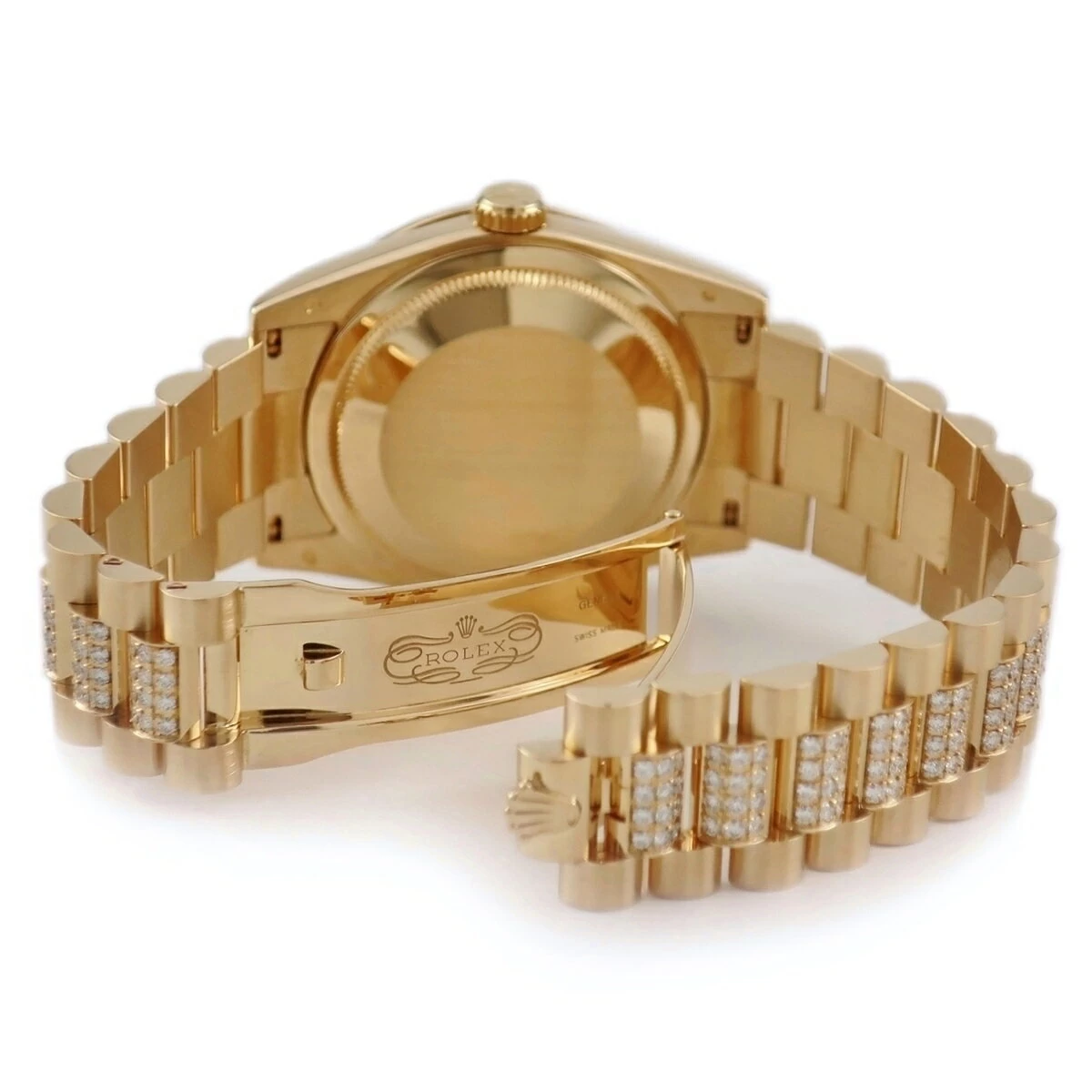 Rolex Rolex Day-Date 36 118348 Random Number K18YG Genuine Diamond Meteor Meteorite President Breath Automatic Silver 