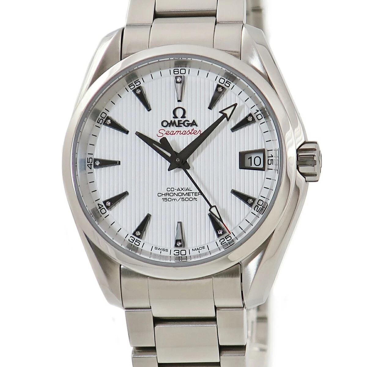 Omega OMEGA Seamaster Aqua Terra 150M CO-AXIAL 231.10.39.21.54.001 Genuine 12P Diamond White Bar Vertical Stripe Automatic White 