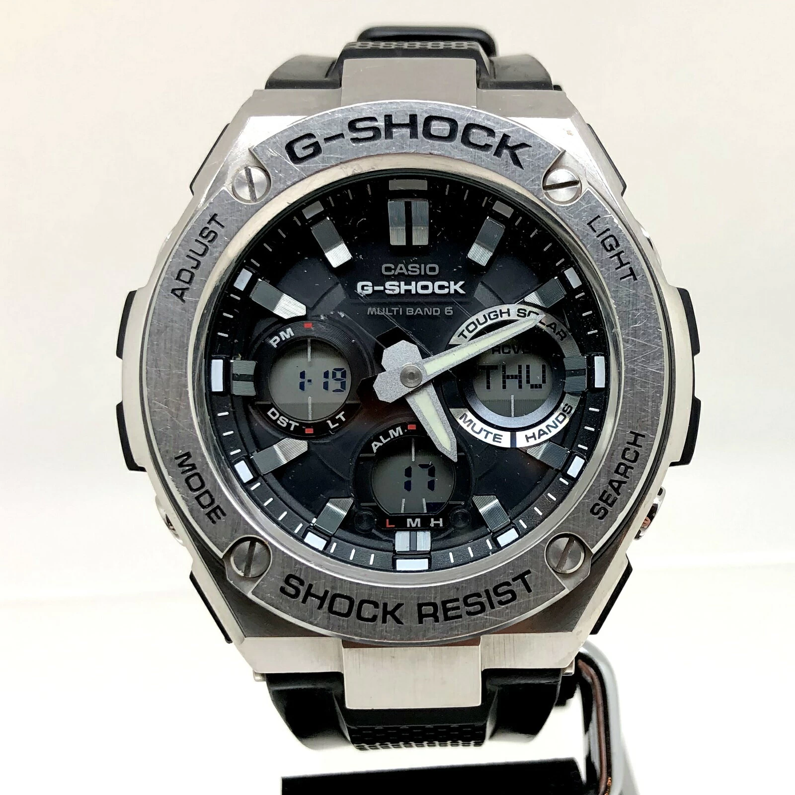 G-SHOCK G-SHOCK CASIO CASIO GST-W110 ANNA GSTEEL G STEEL G STEEL Radio Wave Solar Tough Solar Silver Black Rubber Belt Mikunigaoka Store IT1RWZKB65D4 
