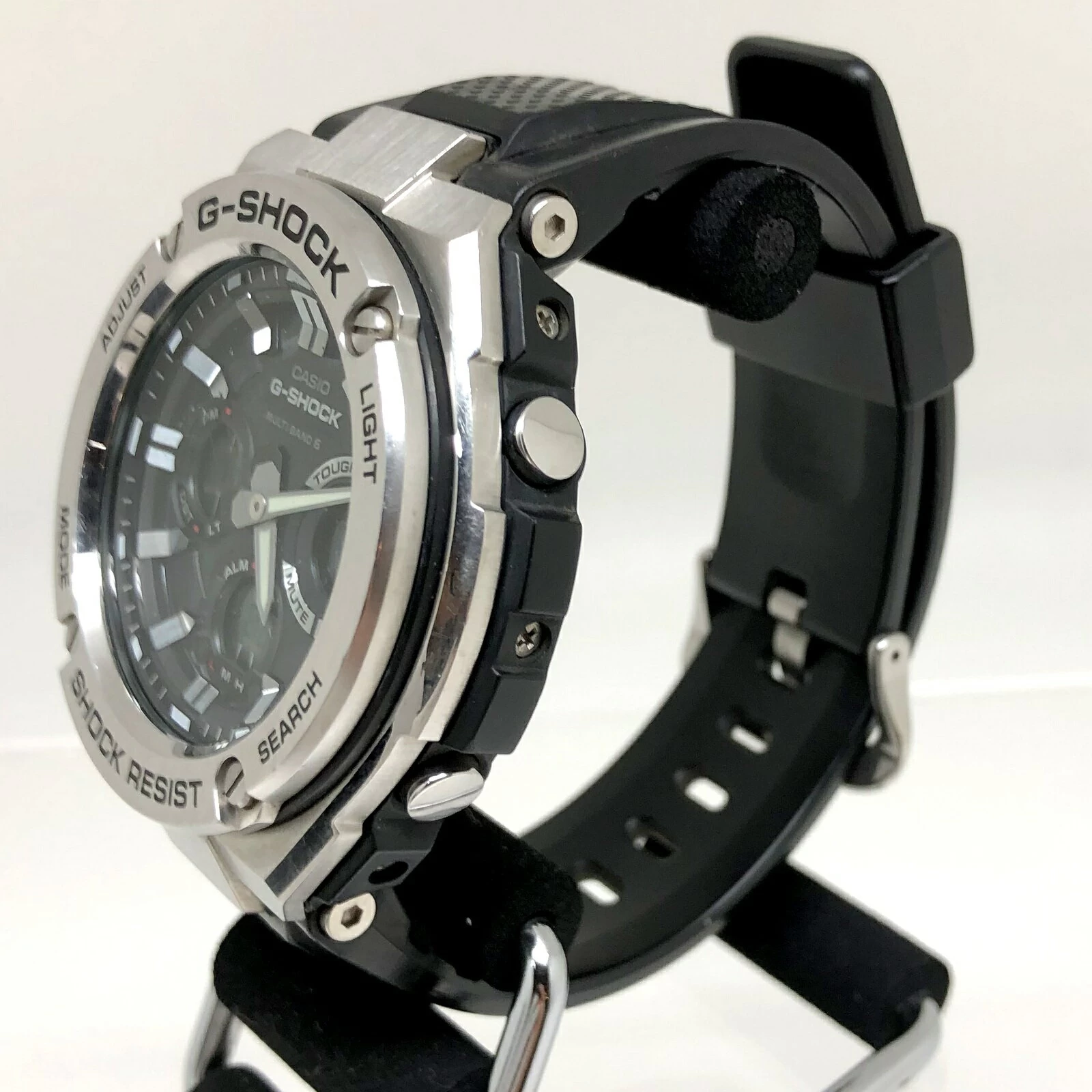 G-SHOCK G-SHOCK CASIO CASIO GST-W110 ANNA GSTEEL G STEEL G STEEL Radio Wave Solar Tough Solar Silver Black Rubber Belt Mikunigaoka Store IT1RWZKB65D4 