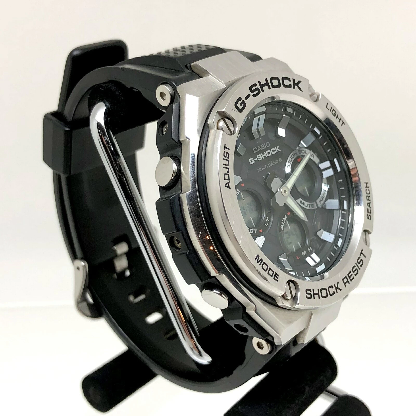 G-SHOCK G-SHOCK CASIO CASIO GST-W110 ANNA GSTEEL G STEEL G STEEL Radio Wave Solar Tough Solar Silver Black Rubber Belt Mikunigaoka Store IT1RWZKB65D4 