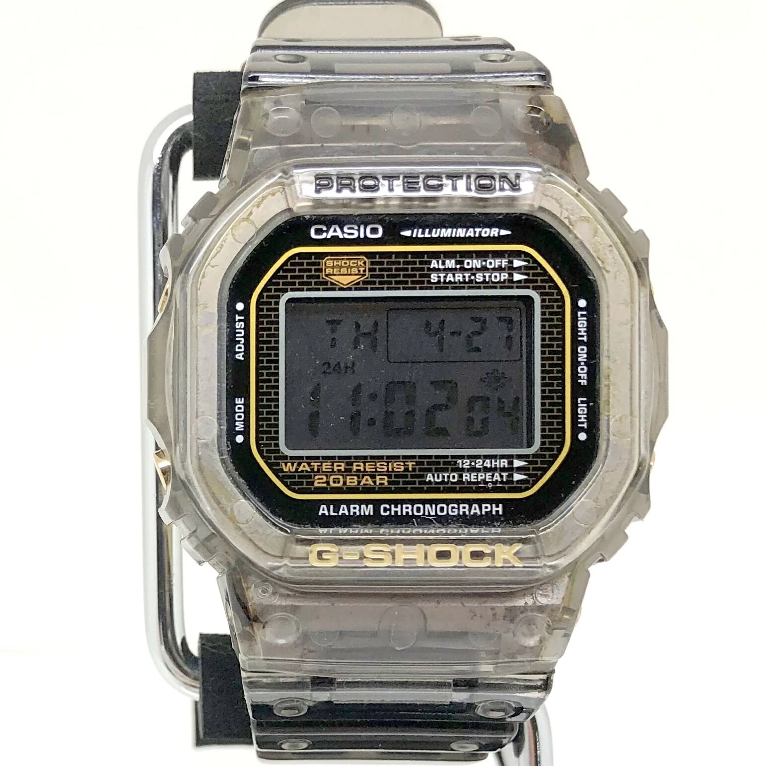 G-SHOCK G-SHOCK CASIO CASIO DW-5025D-8 25th ANNIVERSARY LIMITED MODEL Vol.4 Ocean Grey Clear Skeleton 25th Digital Quartz Screw Back Rare Mikunigaoka Store ITD0QG49BLZG 