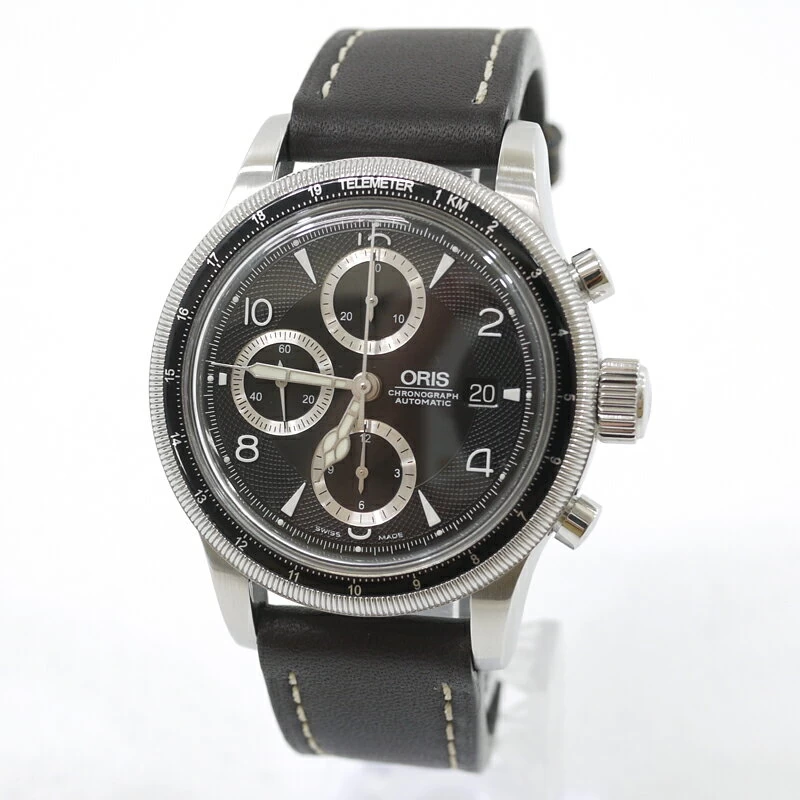ORIS | Oris Big Crown Big Crown Telemeter Analog Automatic Chronograph 674 7569 4064 Dial: Black Strap: Brown [f131]