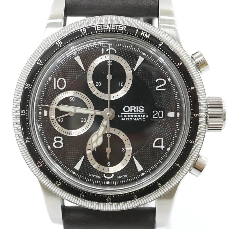 ORIS | Oris Big Crown Big Crown Telemeter Analog Automatic Chronograph 674 7569 4064 Dial: Black Strap: Brown [f131]