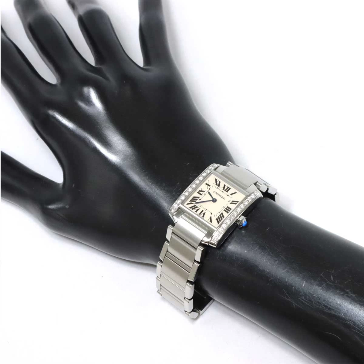 [Brand New Finished] Cartier Cartier Tank Francaise MM W4TA0009 Boys Diamond Bezel Ivory Dial Quartz Watch Tank Francaise MM 