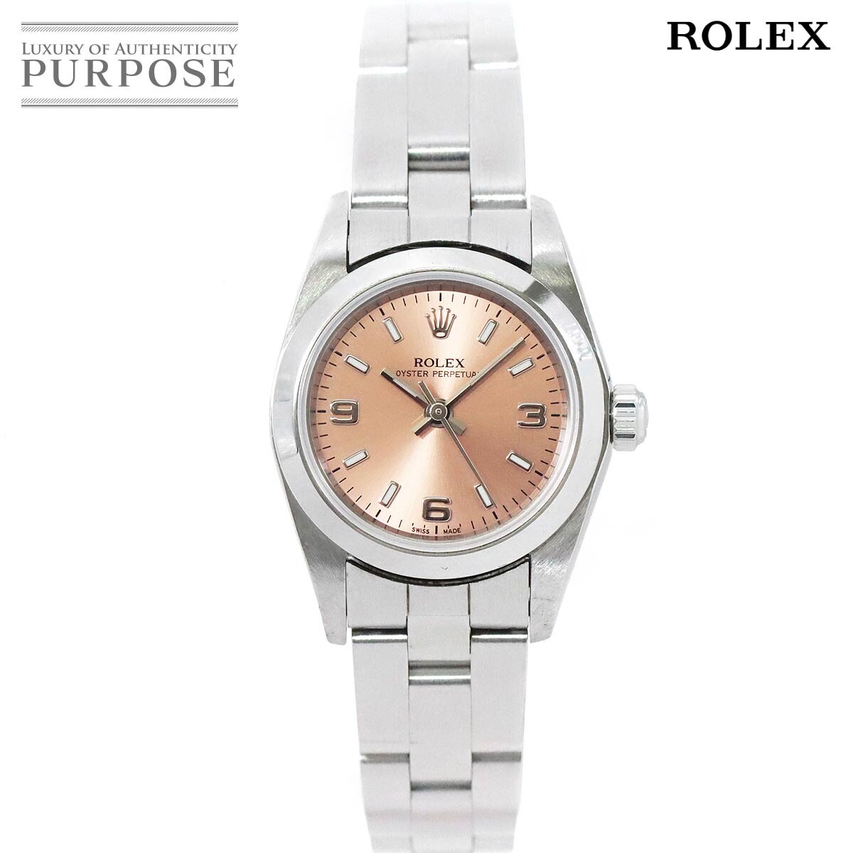 Rolex Rolex Oyster Perpetual 76080 D Ladies Pink Dial Automatic Automatic Watch Oyster Perpetual 