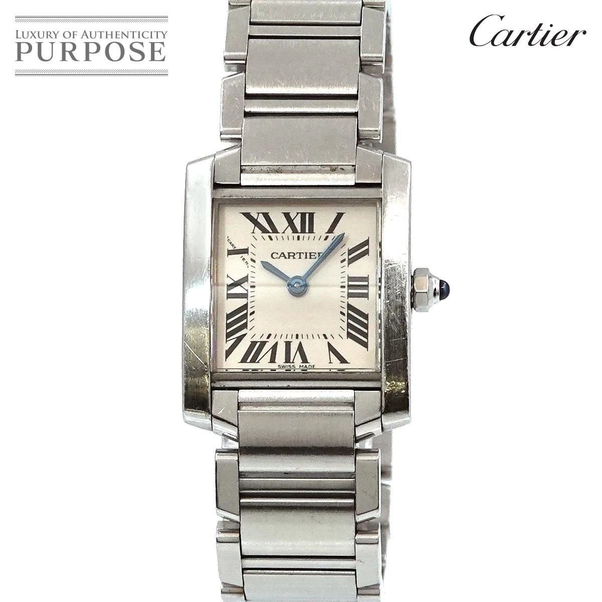 Cartier Tank Francaise SM W51008Q3 Womens Ivory Dial Quartz Watch Tank Francaise 