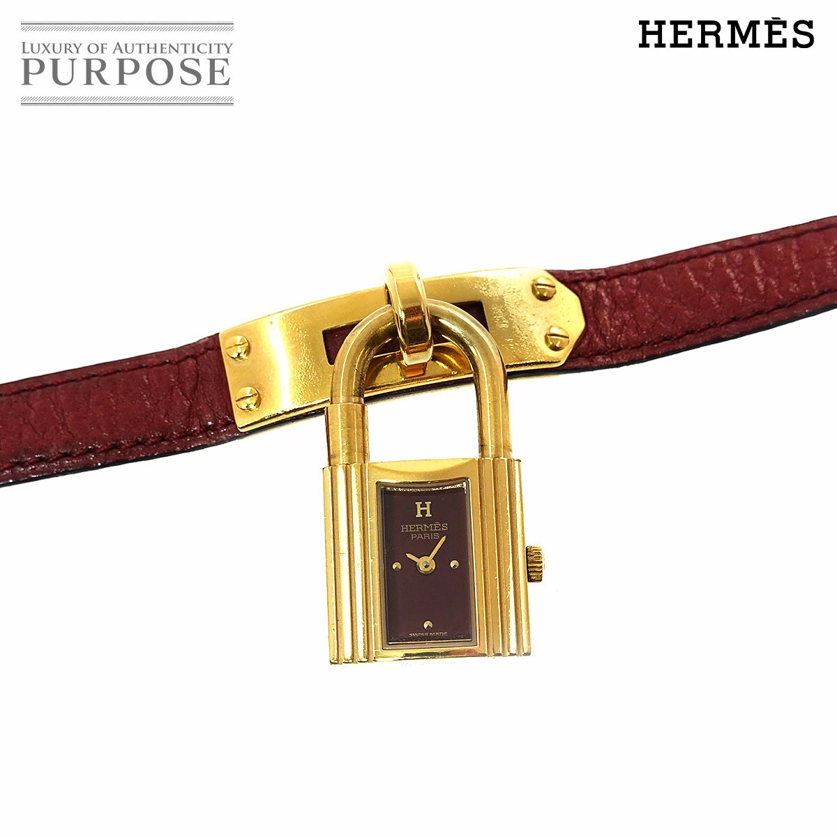Hermes HERMES Kelly Watch Vintage Ladies Red Dial Quartz Watch Cadena Kelly Watch 