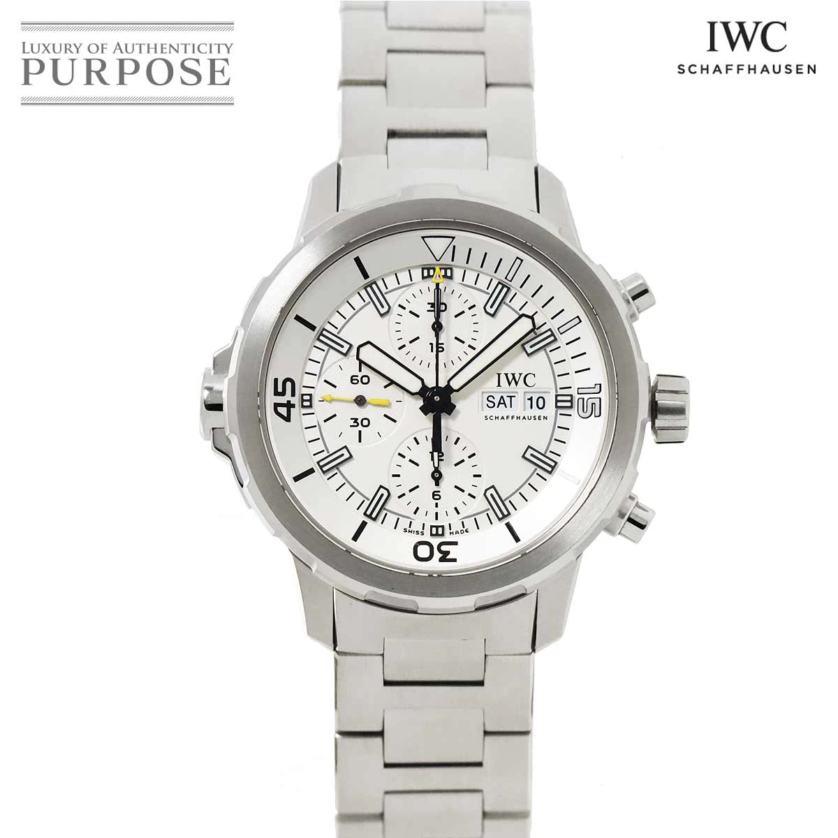 IWC Aquatimer Chronograph IW376802 Day-Date Silver Dial Automatic International Watch Company Aquatimer 