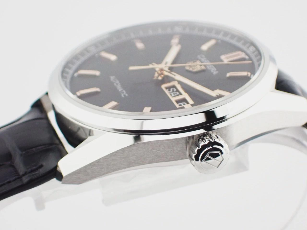 TAG HEUER CARRERA CALIBRE 5 DAY DATE ALLIGATOR STRAP WHEUER 2013 FC6503 NEW