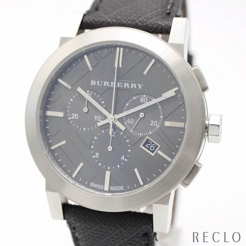 [Super Sale Limited!! 30% OFF or more] Burberry BURBERRY Quartz SS PVC Silver Black Dark Grey Check Dark Grey Dial BU9362 2303ss_allwatc_0304