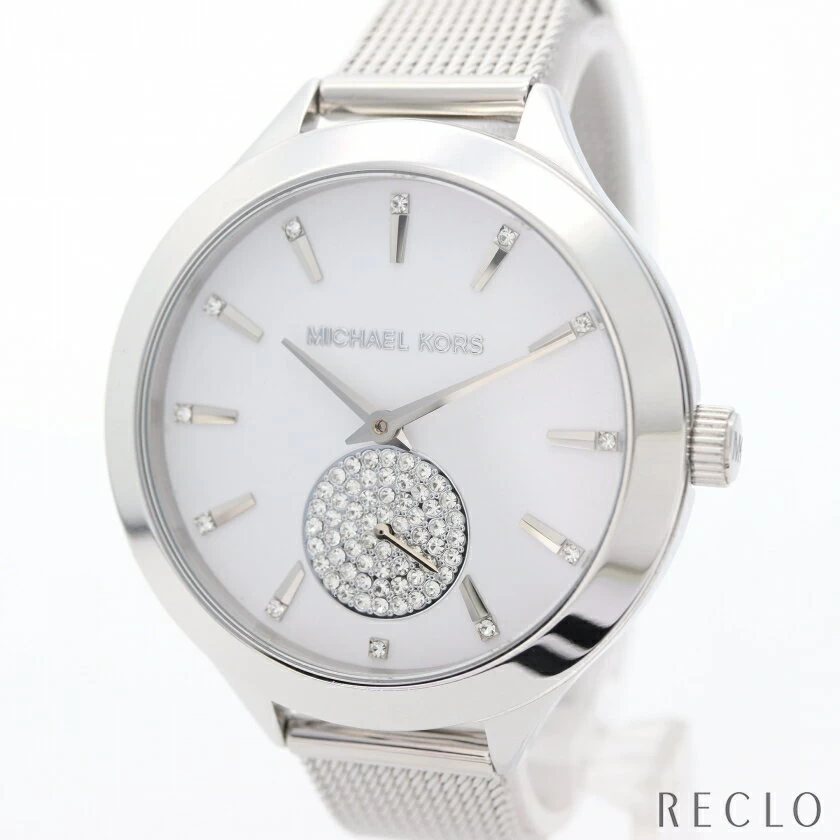 Michael Kors MICHAEL KORS SLIM RUNWAY SLIM RUNWAY LADIES QUARTZ SS SILVER WHITE DIAL Rhinestone MK-3919 
