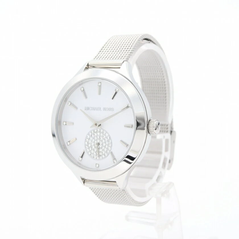 Michael Kors MICHAEL KORS SLIM RUNWAY SLIM RUNWAY LADIES QUARTZ SS SILVER WHITE DIAL Rhinestone MK-3919 