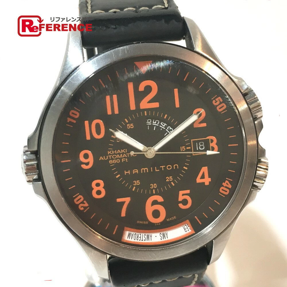 Hamilton Hamilton H776950 Air Race GMT Khaki Automatic Date Back Cover SS/Rubber Belt Silver 
