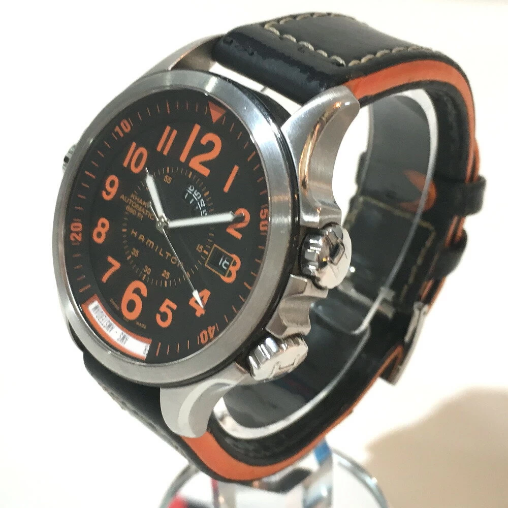 Hamilton Hamilton H776950 Air Race GMT Khaki Automatic Date Back Cover SS/Rubber Belt Silver 