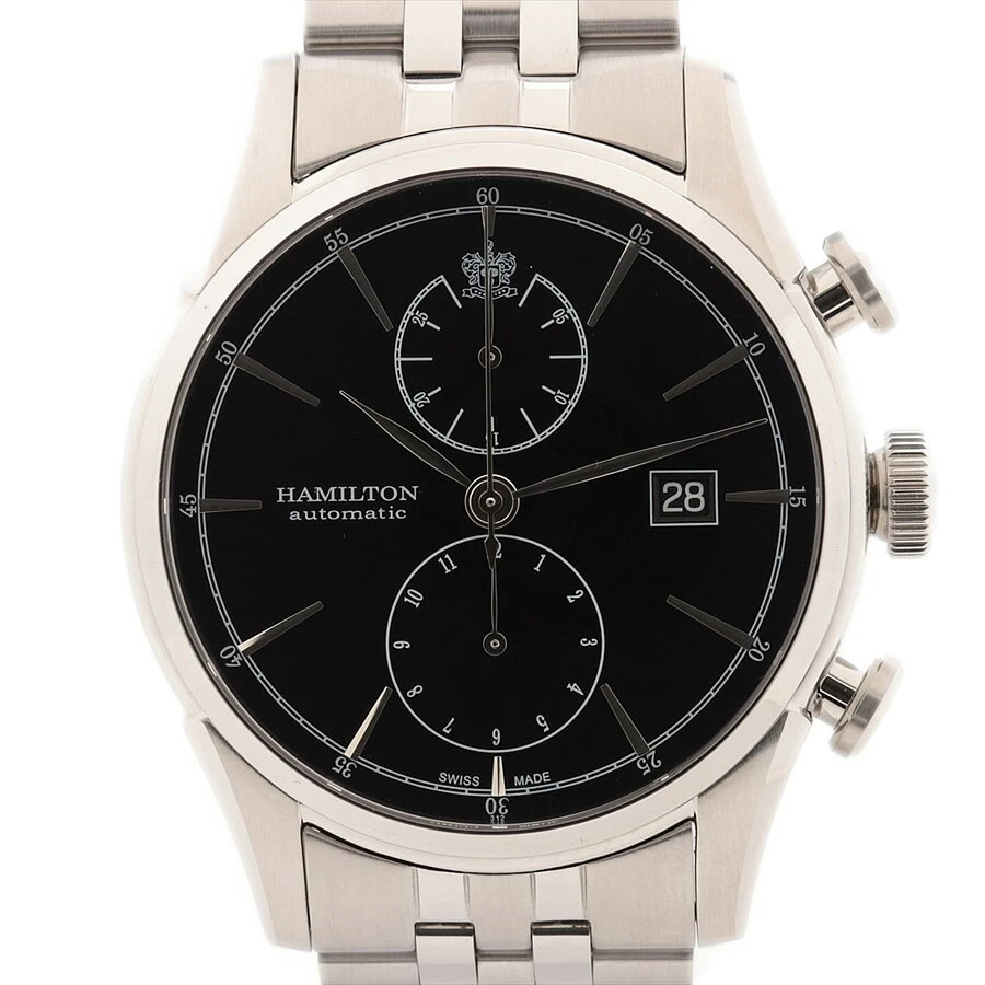 Extremely Beautiful Shindo Hamilton Jazz Master Spirit of Liberty H324161 12954 SS AT Black Dial 3625
