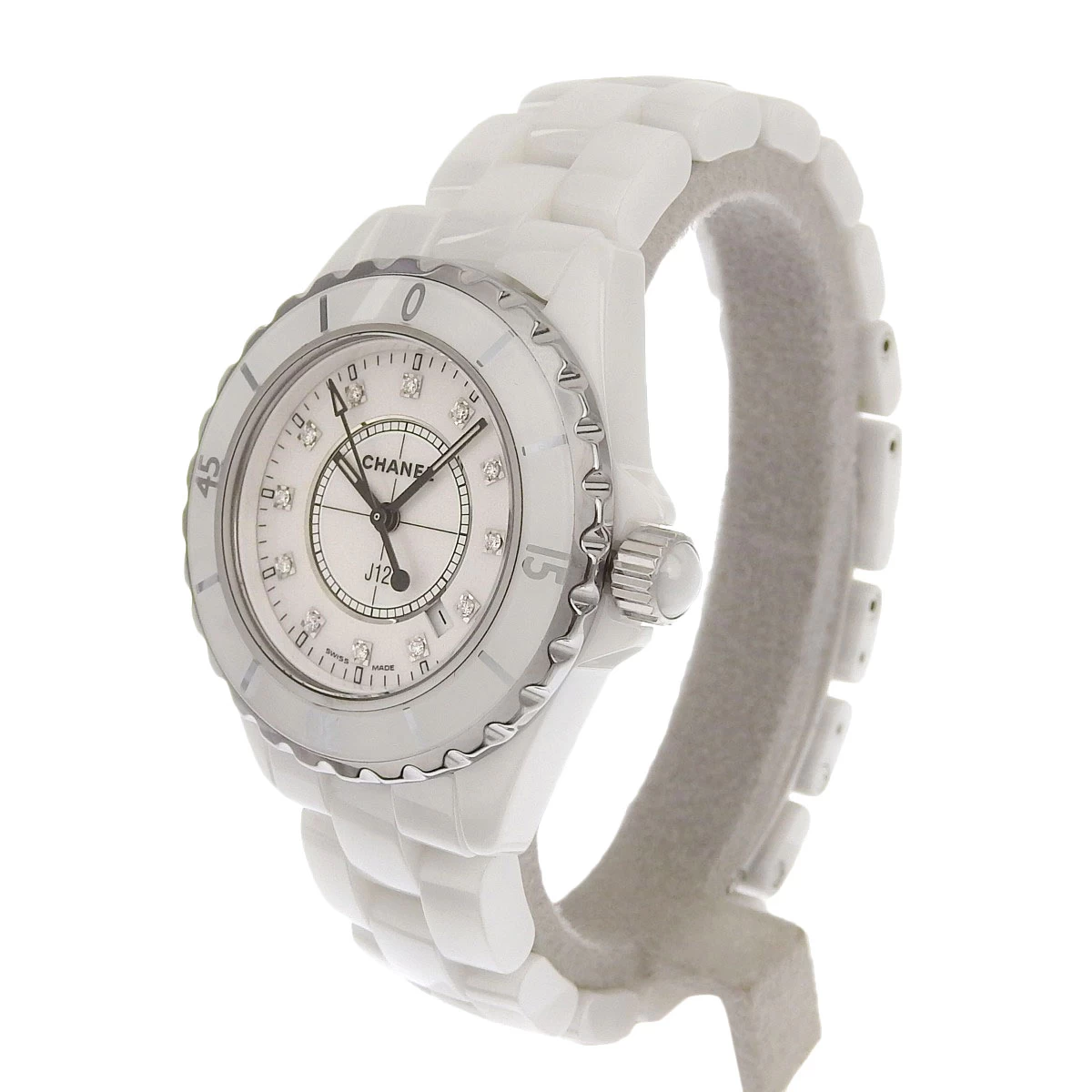 (8810) [Chanel] Chanel CHANEL J12 Ladies Quartz White Dial Diamond 12P H1628 [Watch (Ladies)]　