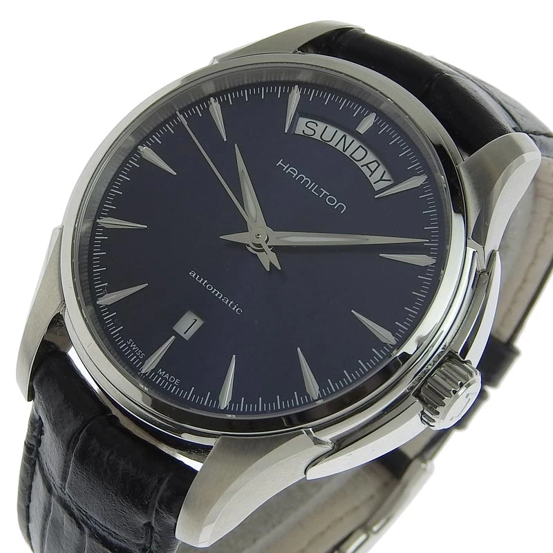  Hamilton HAMILTON Jazzmaster Day-Date Quartz SS Leather Navy Dial H325051 New Arrival OW0319