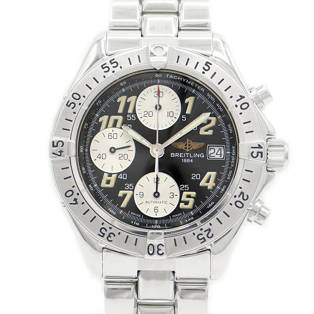 Internally inspected BREITLING Breitling Colt Chronograph A13035 A133B19PFA Date 100m Waterproof Black Black SS Stainless Steel Automatic A13035.1