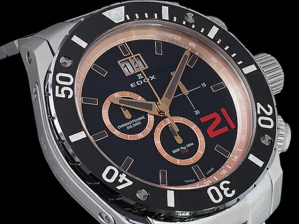 “” EDOX CLASS ONE CHRONO OFFSHORE BIG DATE 10020-3-NIR2 A.M.L LIMITED 21 BOX WITH WARRANTY [SAITAMA] [N5322]