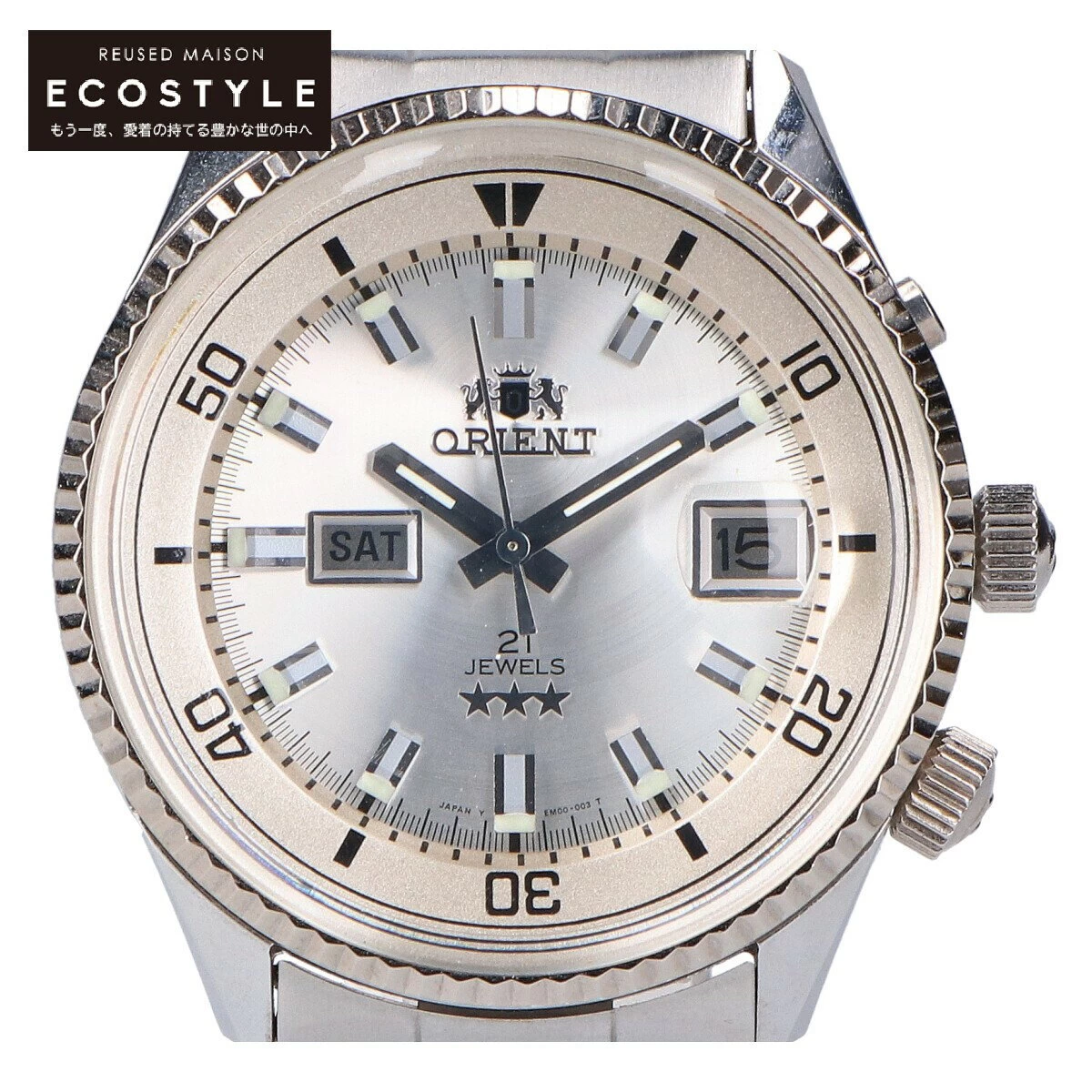 ORIENT ORIENT WZ0181EM EM00-C3 KING MASTER 3 STAR REPRINT DAY DATE AUTOMATIC SILVER 