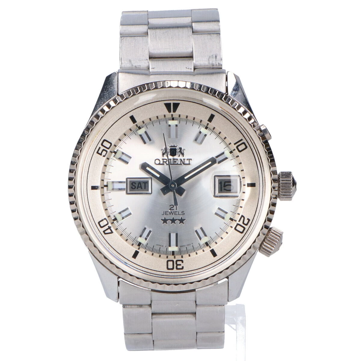 ORIENT ORIENT WZ0181EM EM00-C3 KING MASTER 3 STAR REPRINT DAY DATE AUTOMATIC SILVER 
