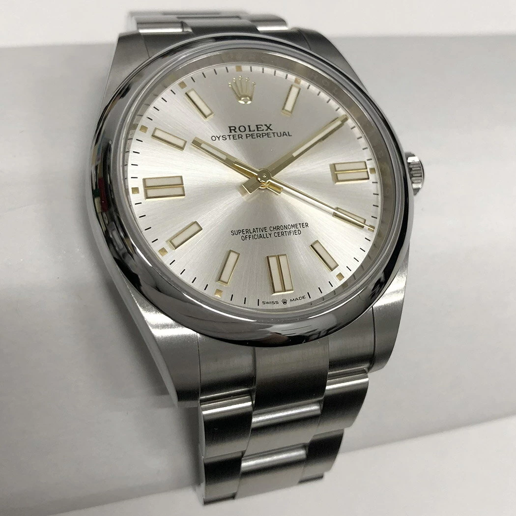 ROLEX OYSTER PERPETUAL 124300 2021 NEW GALA SILVER DIAL SUNRAY ROLEX WATCH FOR MEN 