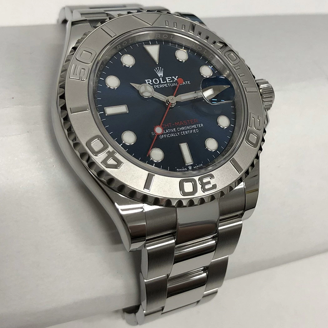 ROLEX YACHT MASTER 126622 2022 NEW GALLAR BLUE DIAL LORESIUM RANDOM PART NUMBER PLATINUM STAINLESS ROLEX WATCH FOR MEN 