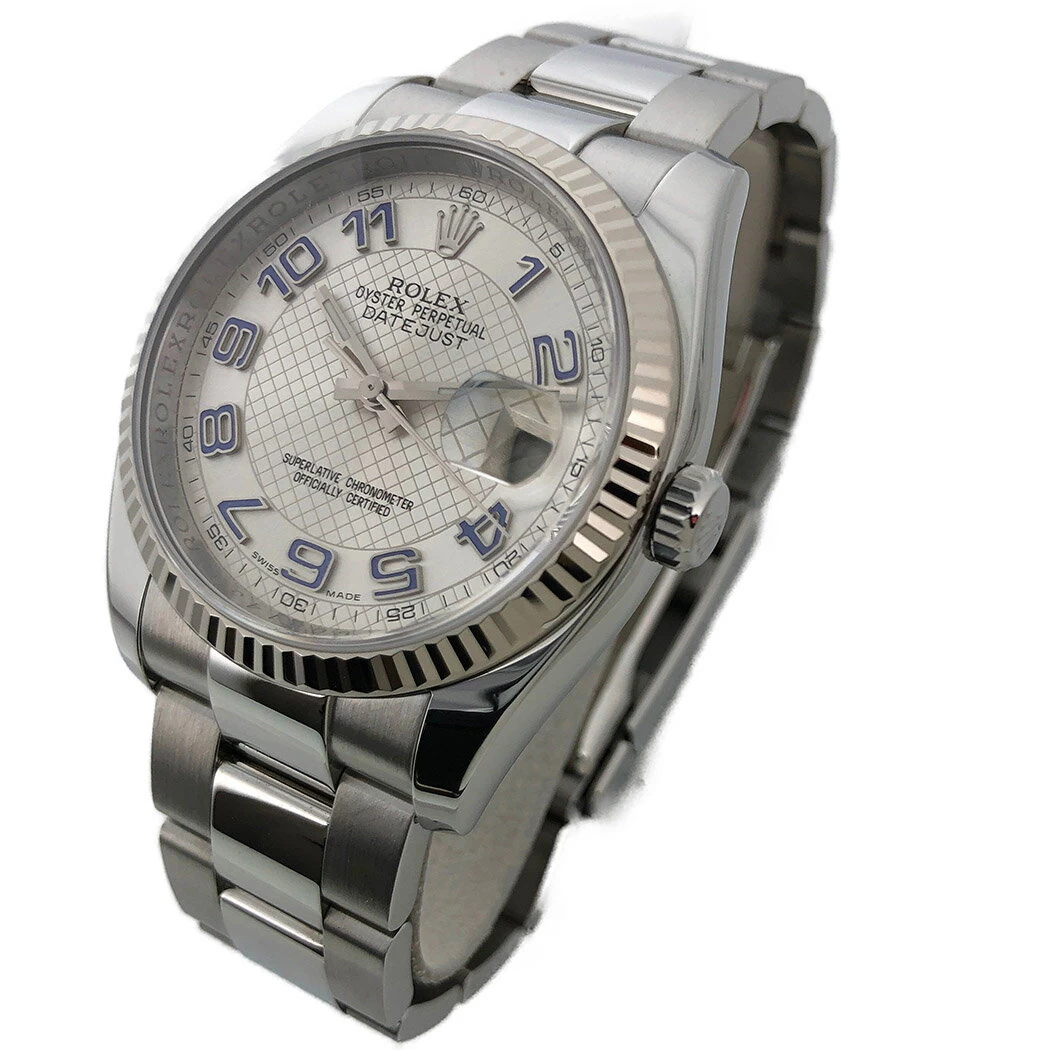 ROLEX DATEJUST 116234 G NO. OH NO. 116234 G NO. OH Parallel 36mm Silver Blue Arabian Automatic Rolex Watch for Men 
